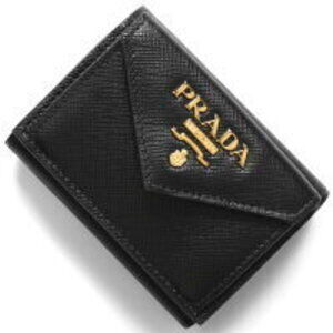 Prada Saffiano Tri fold Wallet Black
